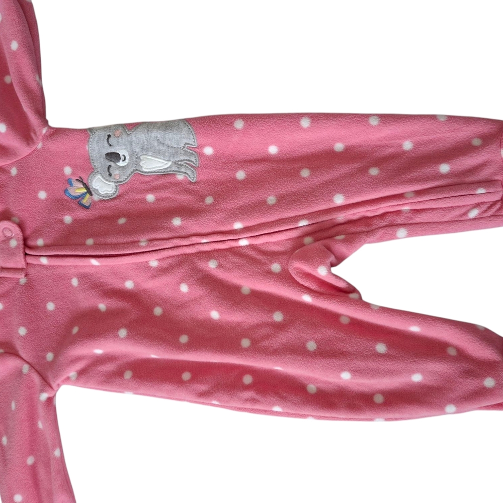 Pink Polka Dot Baby Onesie with Koala Design